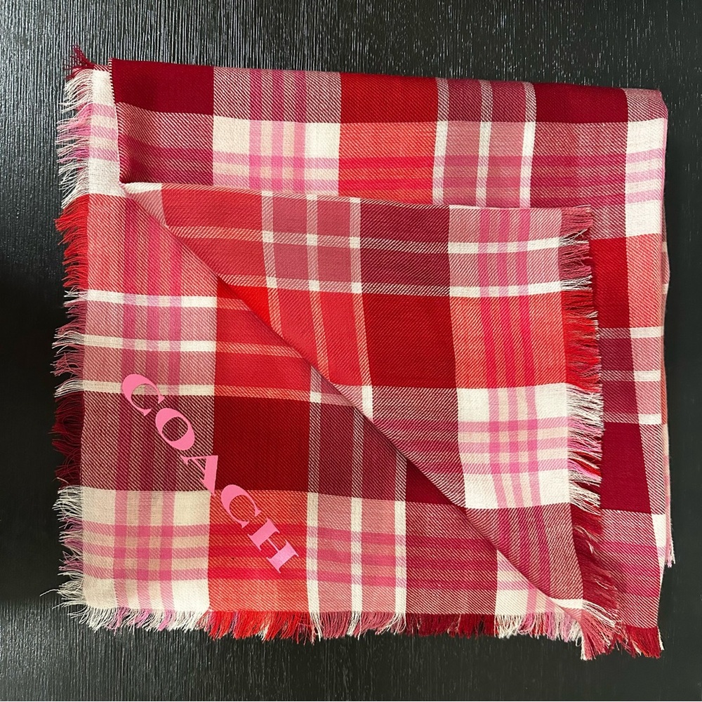 Coach Oversize Plaid Scarf